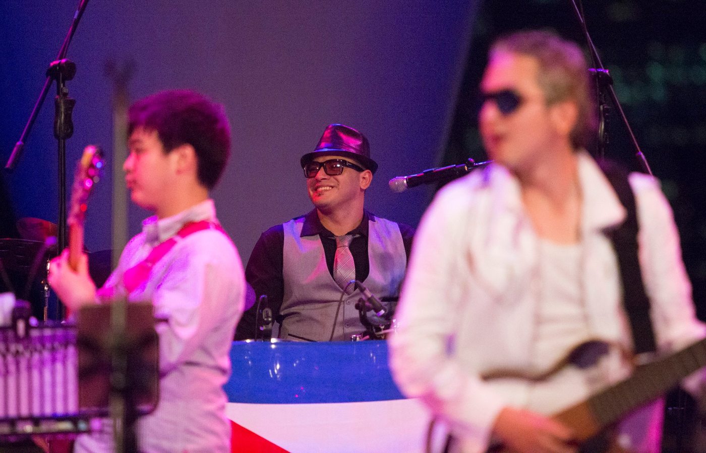 Pablo Calzado on drums — live band Singapore outdoor performance